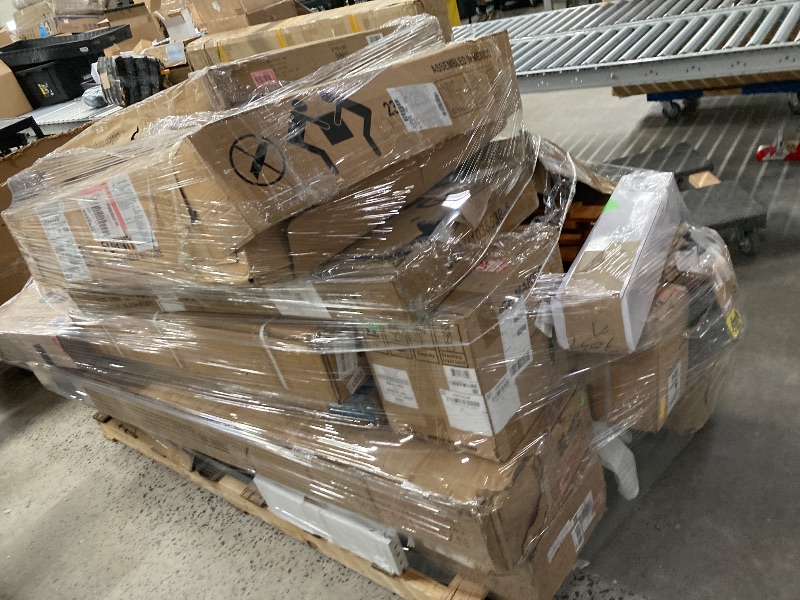 Photo 1 of ********no return no refund ********* pallet of different wooden items for example bed, mirrors, chairs, tables and much more returns are not accepted final sale