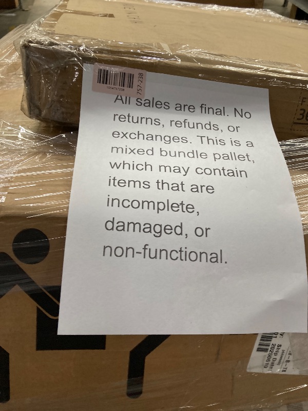 Photo 1 of ********no return no refund ********* pallet of different wooden items for example bed, mirrors, chairs, tables and much more returns are not accepted final sale