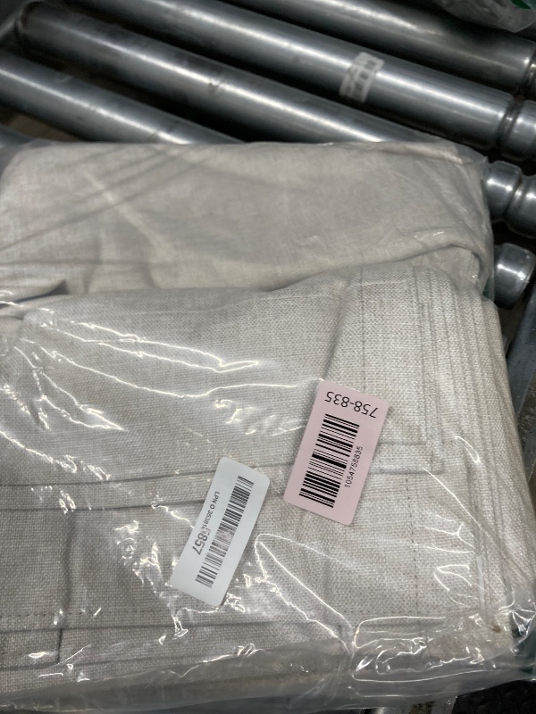 Photo 1 of 100% Blackout Shield Linen Blackout Curtains for Bedroom 102 Inches Long, Back Tab/Rod Pocket Living Room Drapes, Thermal Insulated Blackout Curtains 2 Panels Set, 50" W x 102" L, Beige