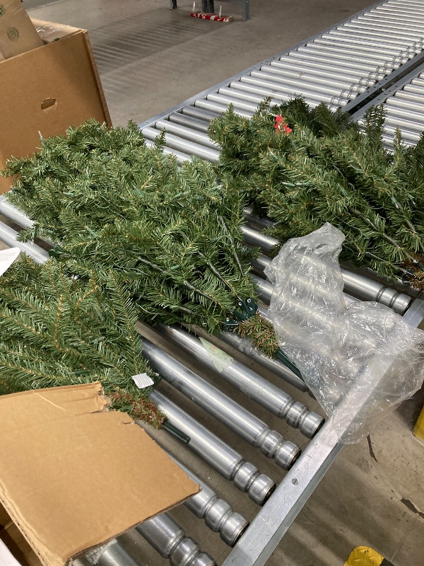 Photo 1 of ***(MISSING STAND, MISSING PART -SELLING AS IS)*** Puleo International 7.5ft Pre-Lit Slim Fraser Fir Christmas Tree with 350 Clear Lights, 1188 Realistic Dense Branch Tips, Easy Setup Artificial Trees with Sturdy Metal Stand