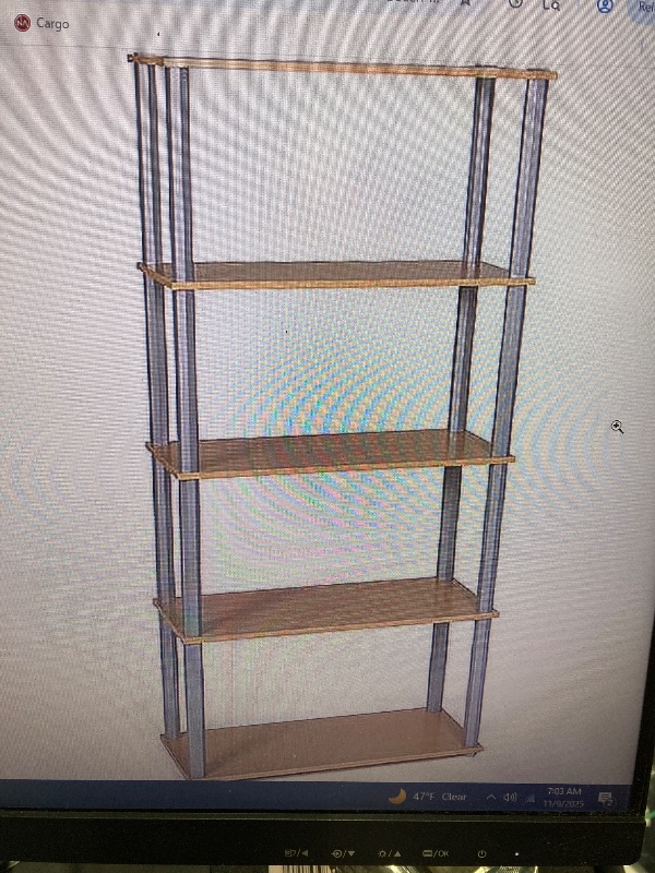 Photo 1 of ** the photo and description is only to the reference** Open 5-Shelf Bookcase, Beech and Silver