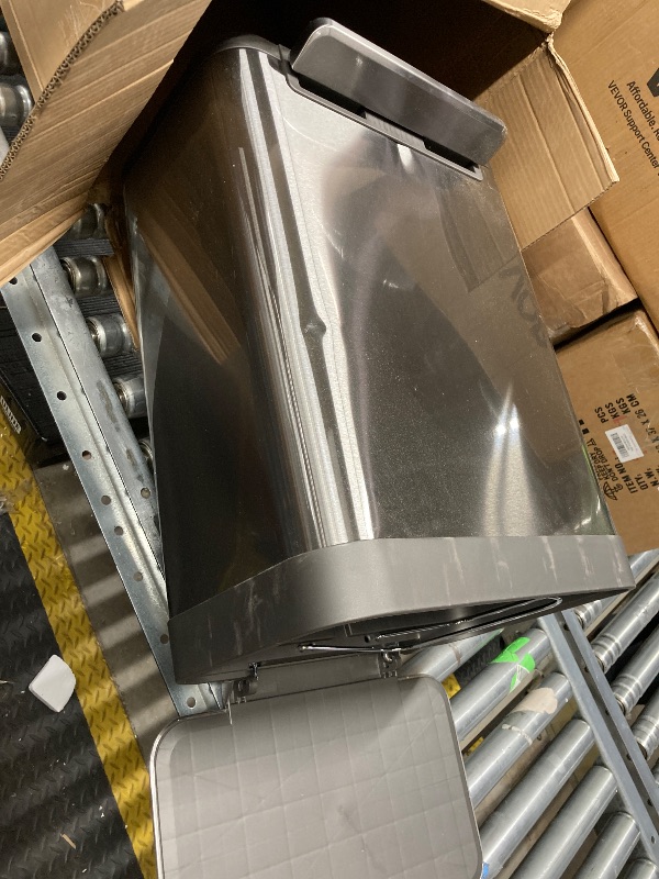 Photo 1 of **dirty**Home Zone Living 13 Gallon Large Capacity Kitchen Trash Can, Tall Stainless Steel Liner-Free Body, 50 Liter Capacity, Virtuoso Series