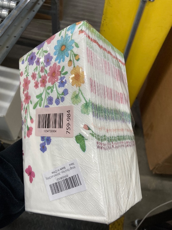 Photo 1 of 100 Floral Paper Napkins Decorative – 3-Ply Watercolor Wildflower, Paper Hand Towels for Bathroom, Bathroom Napkins Guest Disposable, Wedding, Bridal Shower, Birthday