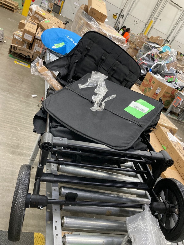 Photo 1 of                              **************It is missing two rubbers*********         SACVON Toddler Stroller Wagon for 4 Kids with Cooler Bag,Parent Organizer,5-Point Harnesses,Black