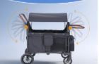 Photo 1 of                              **************It is missing two rubbers*********         SACVON Toddler Stroller Wagon for 4 Kids with Cooler Bag,Parent Organizer,5-Point Harnesses,Black