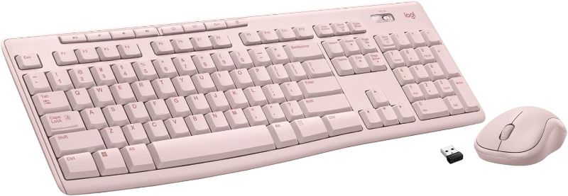 Photo 1 of ***(MISSING USB ADAPTER)***
Logitech MK270 Wireless Keyboard and Mouse Combo for Windows, 2.4 GHz, 8 Multimedia Keys, PC, Laptop, Wireless Keyboard Compact Mouse Combo - Rose