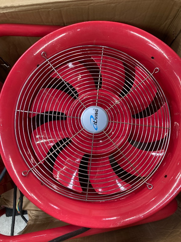 Photo 1 of ***(DAMAGED, SELLING AS IS ONLY -PARTS)*** 
iLiving - ILG8EF16EX Explosion Proof Utility High Velocity Blower, Fume Extractor, Portable Exhaust and Ventilator Fan, Air Ventilation with 4240 CFM, 3300 RPM (16 Inch)