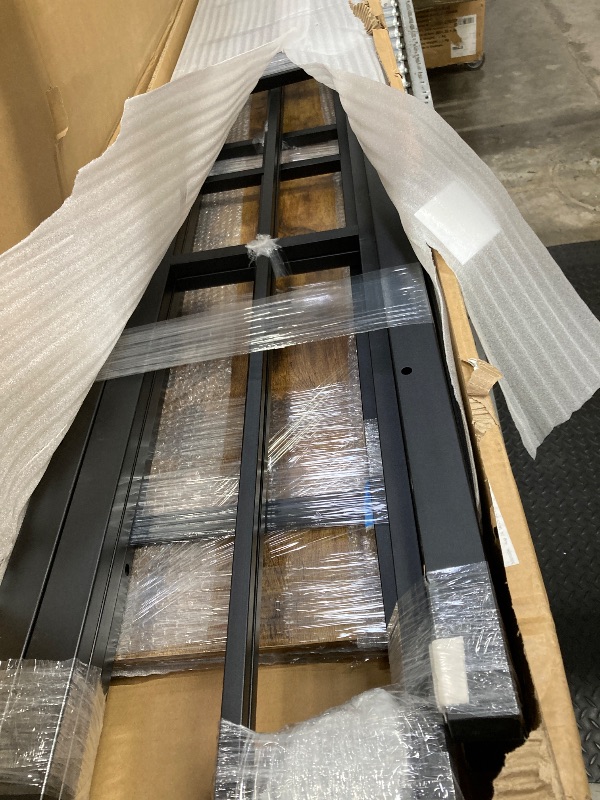 Photo 1 of ***The photo and description is only to the reference***Bellemave Full Size Metal Loft Bed with L Shaped Desk and Wardrobe, Heavy Duty Loft Bed Frame with Storage Stairs, LED Loft Bed Frame with Charging Station & Safety Guardrails, Black
