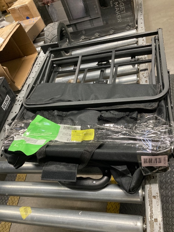 Photo 1 of *Scratched up * Missing 3 Wheels* GVDV Collapsible Folding Wagon, 550LBS Large Heavy Duty Utility Cart with All-Terrain Wheels and Adjustable Handles for Shopping, Camping, Sports, Outdoor, Beach, Black
