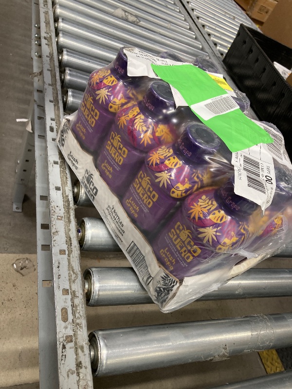 Photo 1 of *Exp 29 *Bottle damaged?* Coco Suero Electrolyte Coconut Water – 12-Pack | 100 Calories, Fat-Free, Packed with B3, B6, B12 for Energy & Hydration | No Artificial Flavors (20.2 Fl Oz, Lush Grape)