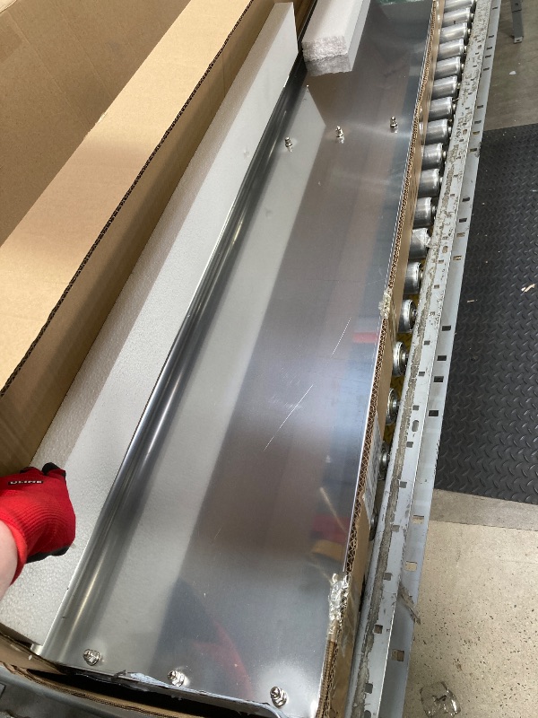 Photo 1 of *Corner bent/See Photo for Damage* Hally Stainless Steel Shelf 12 x 72 Inches 345 lb, NSF Commercial Wall Mount Floating Shelving for Restaurant, Kitchen, Home and Hotel