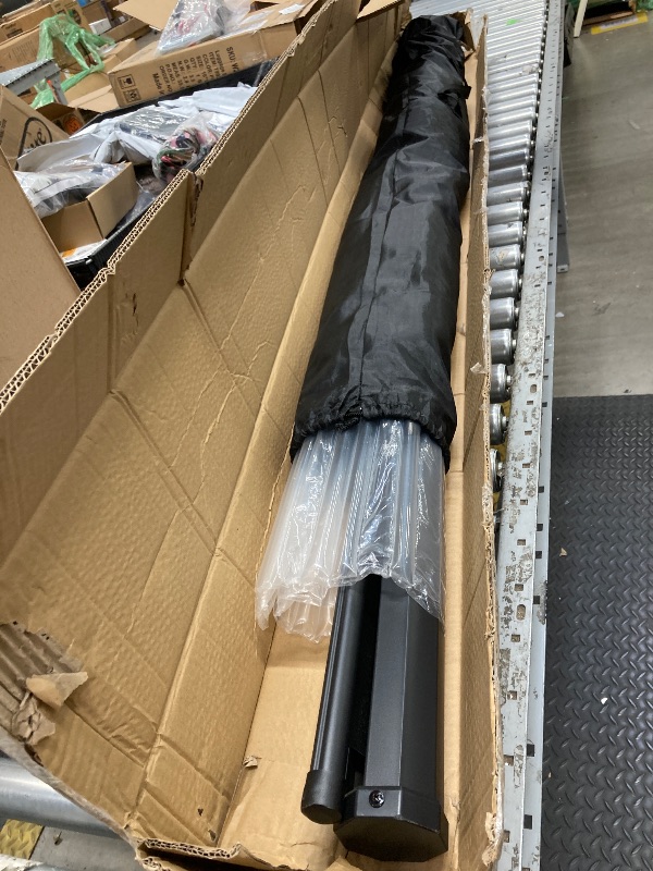 Photo 1 of *Scratched* Pyle 80 Inch Portable Projector Screen with Tripod Stand - Quick Setup Fold Out Roll Up Screen Featuring White Matte Surface 16:9 Aspect Ratio Black Masking Border, Ideal for Indoor and Outdoor Use