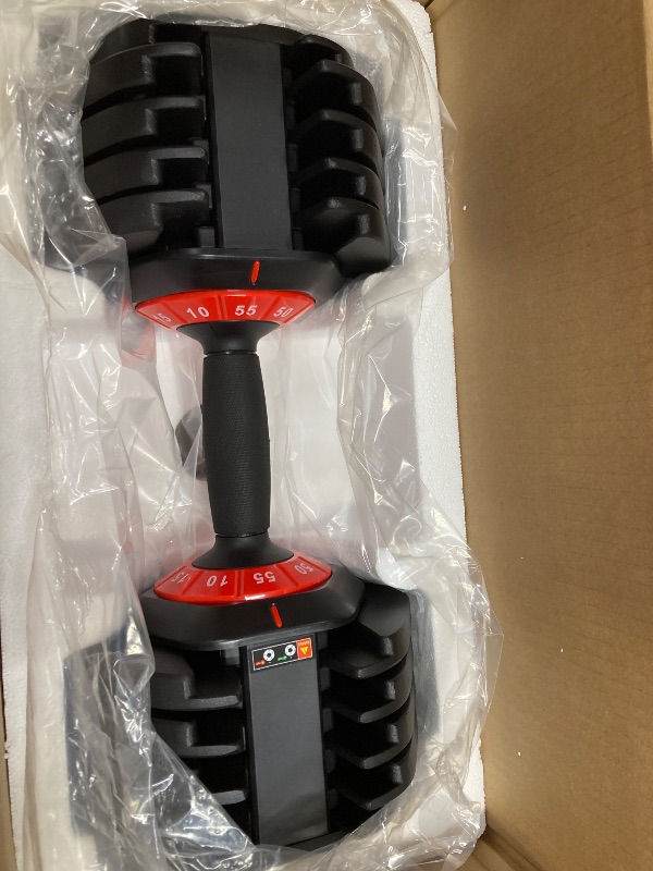 Photo 1 of *Heavy* Adjustable Dumbbell 55LB Single Dumbbell Weight, 10-in-1 Weight Dumbbells with Anti-Slip Metal Handle and Bicep Supports for Comprehensive Full Body Strength Training