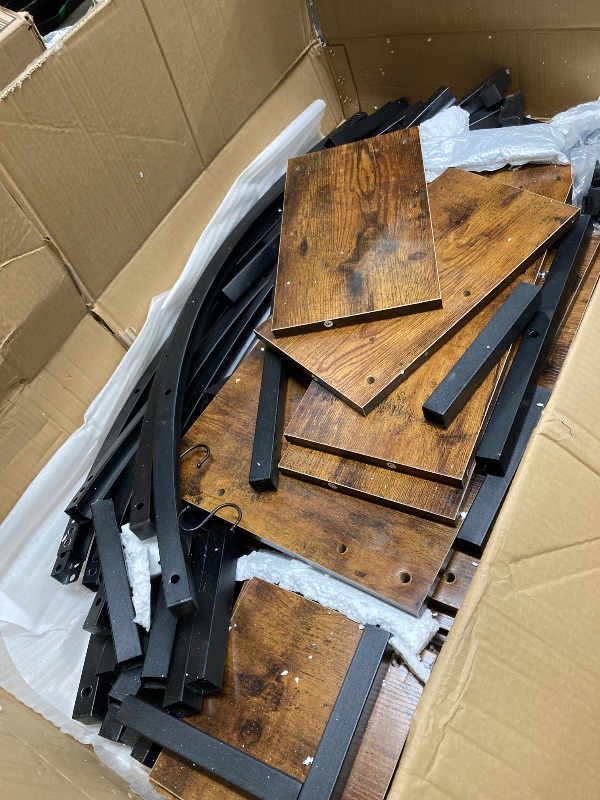 Photo 1 of *Rust?* HOPERAN Plant Stand with Grow Light, 6 Tier Tall Plant Stand Indoor with 4 Hanging Hooks, Half Moon Shaped Ladder Plant Shelf Display Holder, Large Plant Rack for Living Room, Patio, Balcony