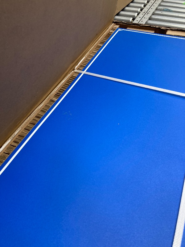 Photo 1 of *Heavy* JOOLA Tetra - 4 Piece Ping Pong Table Top for Pool Table - Includes Ping Pong Net Set - Full Size Table Tennis Conversion Top for Billiard Tables - Easy Assembly & Compact Storage - Incl. Foam Backing