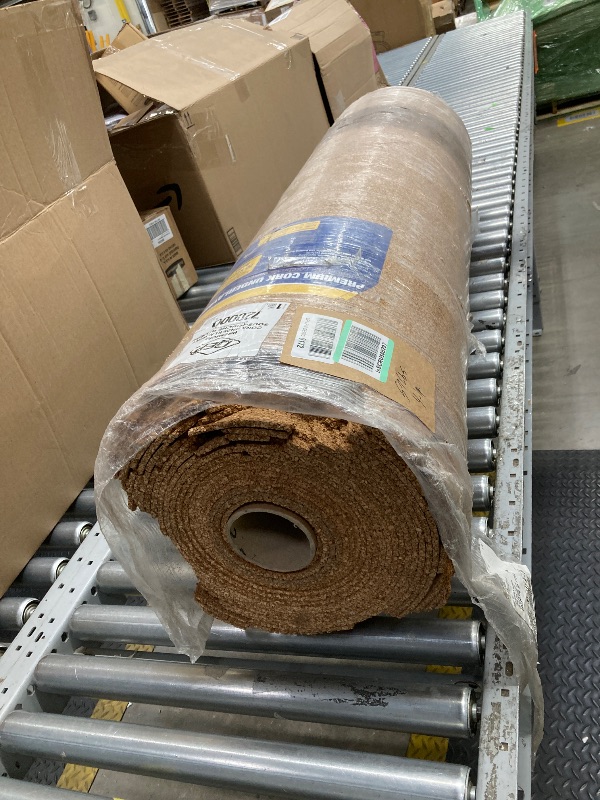 Photo 1 of *Damage to the ends* QEP 72000Q Natural Cork Underlayment Roll - 4 ft. Wide x 50 ft. Long x 6 mm Thick - 200 sq. ft.