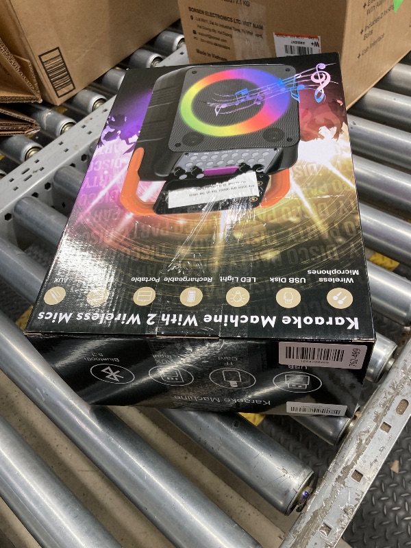 Photo 1 of *No cord to test* Kivdit Karaoke Machine for Kids and Adults,Portable Home Karaoke System with 2 Wireless Microphones,Bluetooth Speaker Singing Machine with RGB Lights for Party
