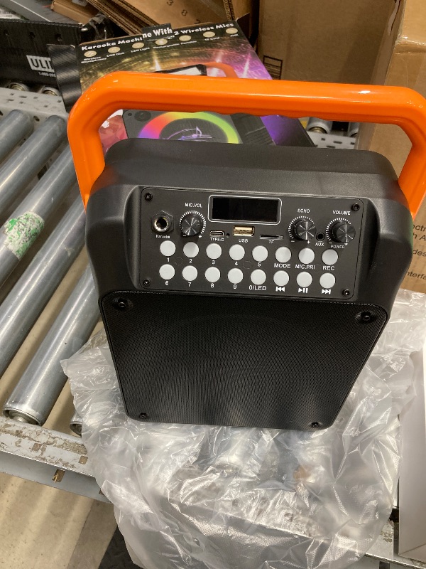 Photo 1 of *No cord to test* Kivdit Karaoke Machine for Kids and Adults,Portable Home Karaoke System with 2 Wireless Microphones,Bluetooth Speaker Singing Machine with RGB Lights for Party
