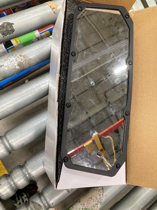 Photo 1 of **DAMAGE TO CENTER OF MIRROR-SEE PIC**Esploratori Boat Rear View Mirror,Universal 4"x11" Marine Mirror Accessories and Lock Konb,Wide-angle Convex Boat Fit for Pontoon Boat Floating Bridge Boat Sports Crew Surfing