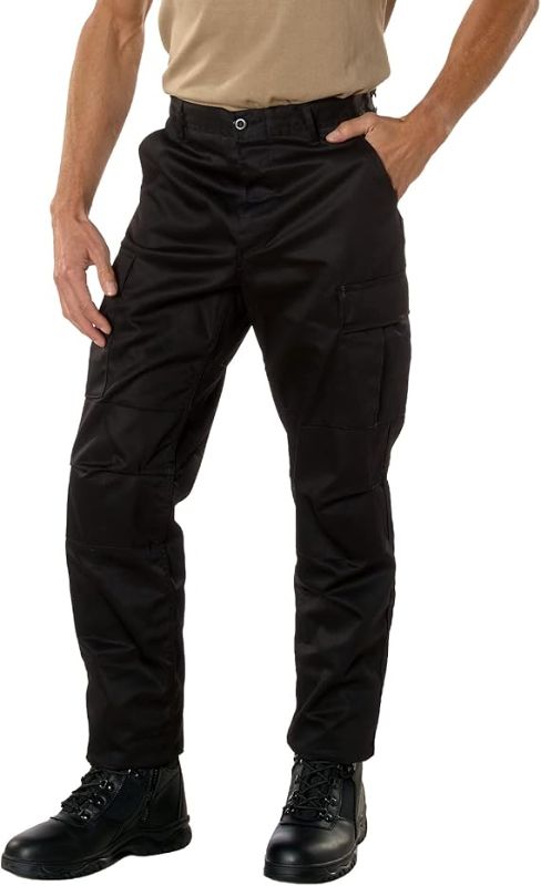 Photo 1 of **HAS TEAR ON LEFT SIDE POCKET***Rothco Tactical BDU Pants (US, Alpha, 7X-Large, Regular, Regular, Black)