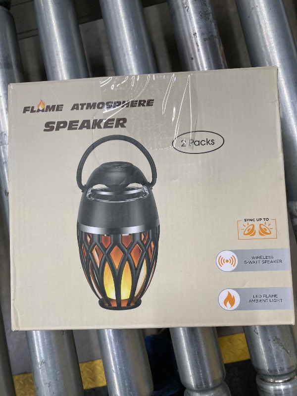 Photo 1 of **(*MISSING ONE) MOFOKEAY 1 Pack Outdoor Bluetooth Speakers, Wireless Speaker with LED Flame Speaker BT 5.0, Waterproof Torch Lantern for Patio Pool Party, Gifts for Women Men