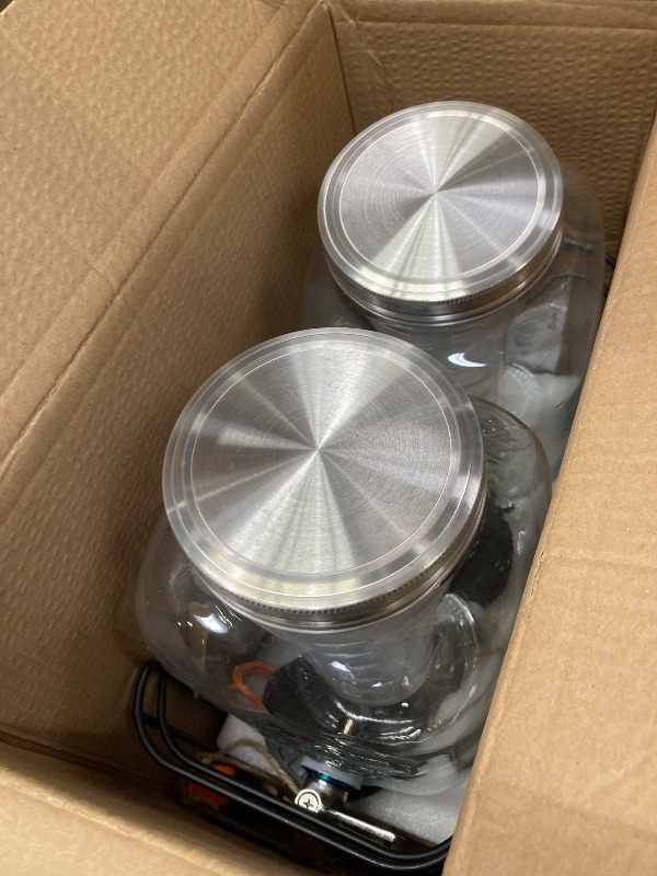 Photo 1 of 2 Gallon Drink Dispensers for Parties, 2 Pack Beverage Dispensers with Stand, Glass Water Jug Dispenser, with 18/8 Stainless Steel Spigot, Great for Party, Wedding, Picnic, BBQ