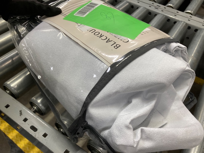 Photo 1 of 100% Blackout Faux Linen Curtains for Livingroom Bedroom W50 X L84,2 Panels Set Thermal Insulated Curtains With Free 20 Ring Clips - BrightWhite