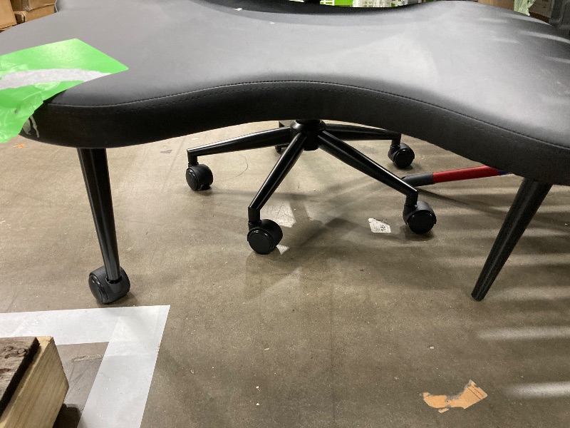 Photo 1 of ****it's missing a wheel********** Ergonomic Cross Legged Swivel Chair, Adjustable Height and PU Leather, Meditation& ADHD Chair with Back Support, Home and Office, Black
