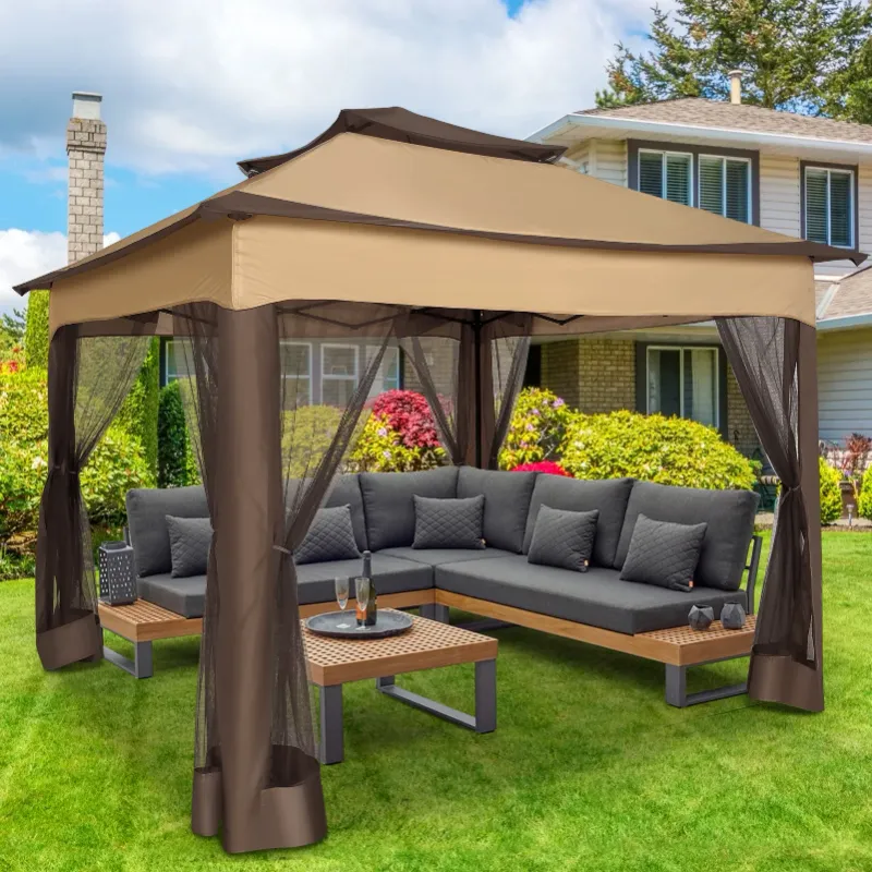 Photo 1 of ***REPLACEMENT COVER TOP & MOSQUITO NETTING ONLY***SANOPY 11 x 11 ft Outdoor Patio Ventilated Double Roof and Mosquito Net, REPLACMENT Canopy for Patios, Backyard, Garden and Beach
