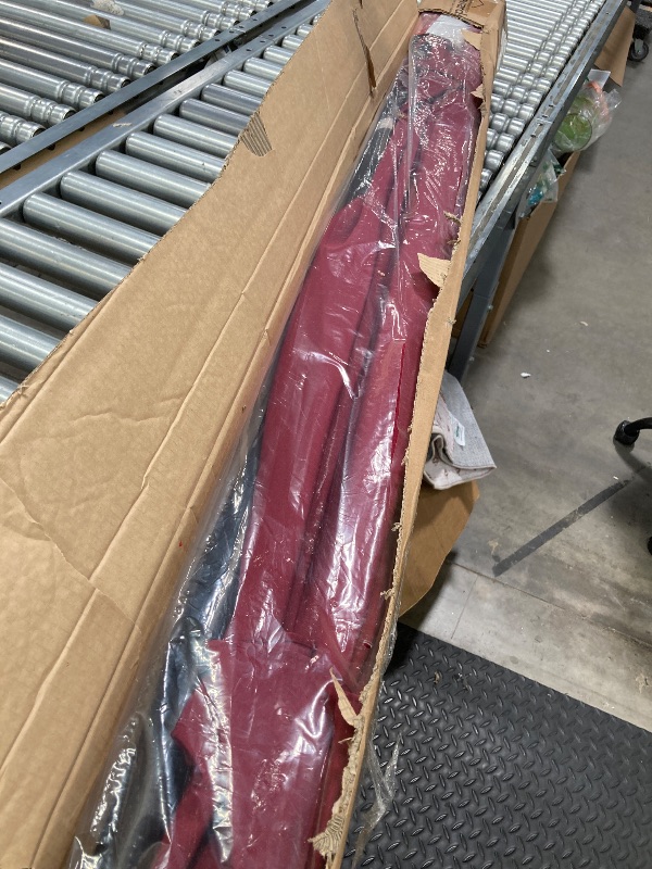 Photo 1 of 10 Ft. Steel Market Tilt and Crank Patio Umbrella in Rust Stripe COLOR:WINE RED