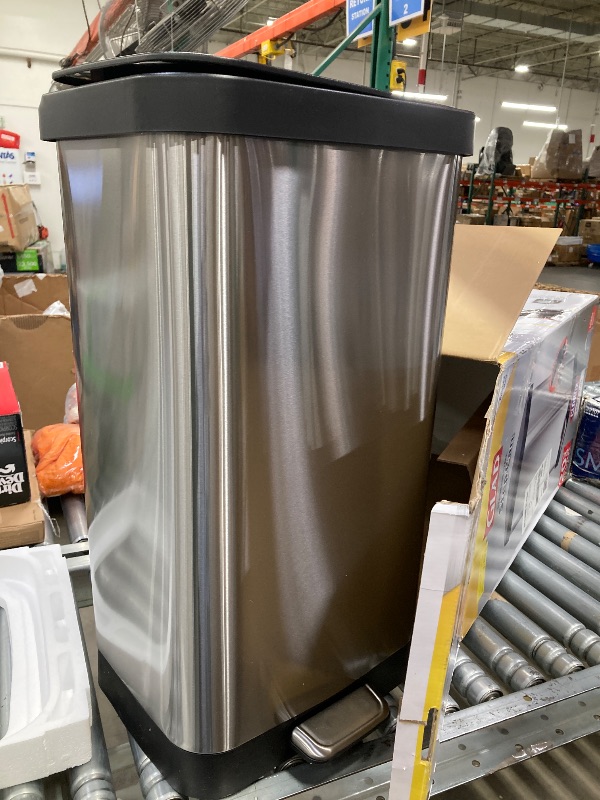 Photo 1 of **LID IS BROKE OFF HINGE ON ONE SIDE**Glad 20 Gallon Stainless Steel Step on Kitchen Trash Can