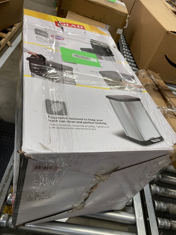 Photo 1 of **LID IS BROKE OFF HINGE ON ONE SIDE**Glad 20 Gallon Stainless Steel Step on Kitchen Trash Can