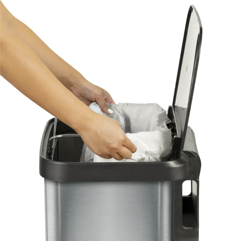 Photo 1 of **LID IS BROKE OFF HINGE ON ONE SIDE**Glad 20 Gallon Stainless Steel Step on Kitchen Trash Can