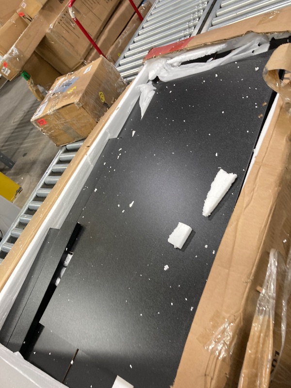 Photo 1 of ********It is missing pieces and the mirror********** Vanity Desk with Mirror and Lights, Makeup Vanity with 5 Drawers, Makeup Desk with Charging Station and Ample Storage, Dressing Table with Chair for Bedroom Room (Black)