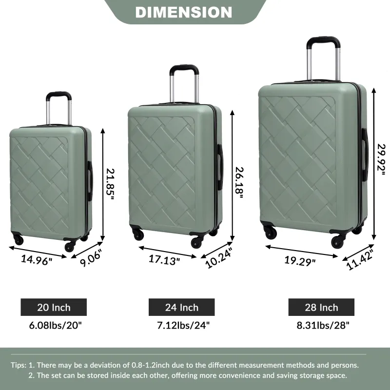 Photo 1 of  Hardside Luggage Sets, Hardshell Suitcase with Lightweight Durable Spinner Wheels, Green
