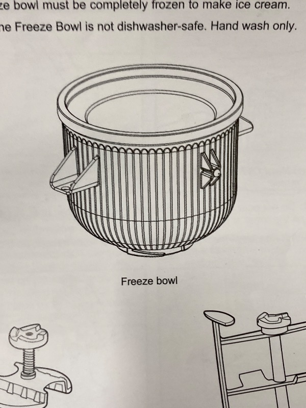Photo 1 of ***BOWL ATTACHMENT ONLY*** Ice Cream Maker Attachment for KitchenAid Stand Mixer, Compatible with 4.5/5QT & 6QT Stand Mixers, 2 Quart Frozen Kitchenaid Ice Cream Maker Attachment Ice Cream Bowl for Yogurt/Sorbet Gelato