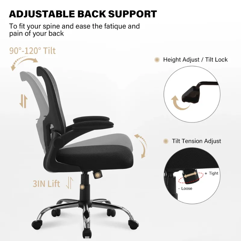 Photo 1 of *8 Stock Picture for Reference Only ** Office Chair with Flip up Arms, 
