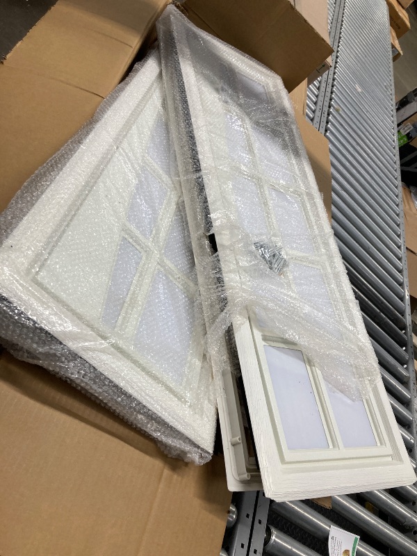Photo 1 of ** used on one side it has a small tear**Nuanchu 2 Pcs 42 x 14.7 Inch Garage Door Windows Vinyl Windows with UV Resistant Glass Garage Door Inserts   2pcs