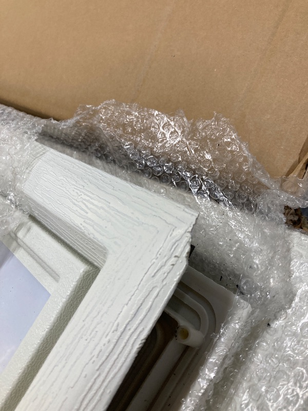 Photo 1 of ** used on one side it has a small tear**Nuanchu 2 Pcs 42 x 14.7 Inch Garage Door Windows Vinyl Windows with UV Resistant Glass Garage Door Inserts   2pcs