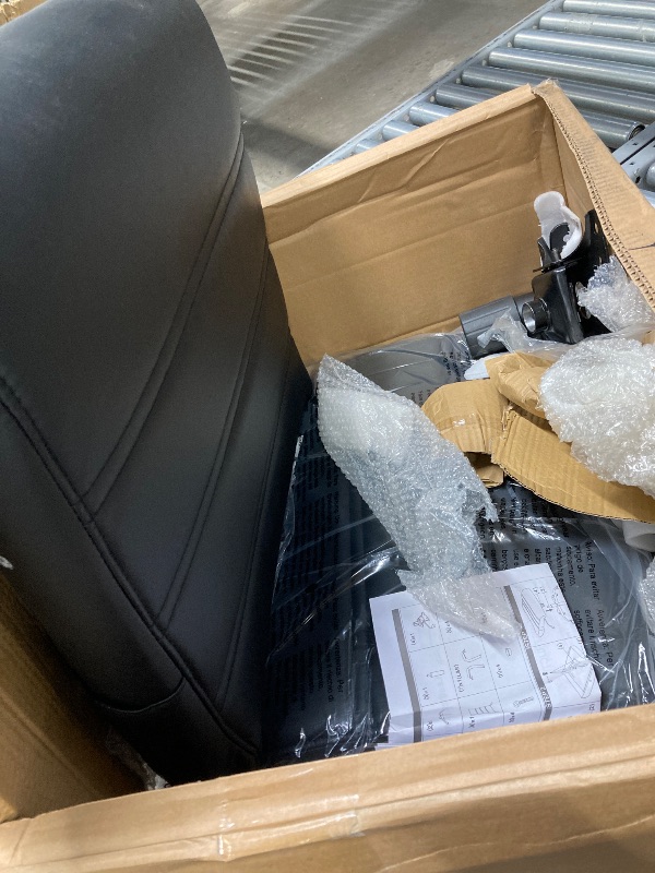 Photo 1 of */* missing parts***  use****Flash Furniture Whitney Mid-Back Swivel LeatherSoft Desk Chair with Padded Seat and Armrests, Adjustable Height Padded Office Chair, Black
