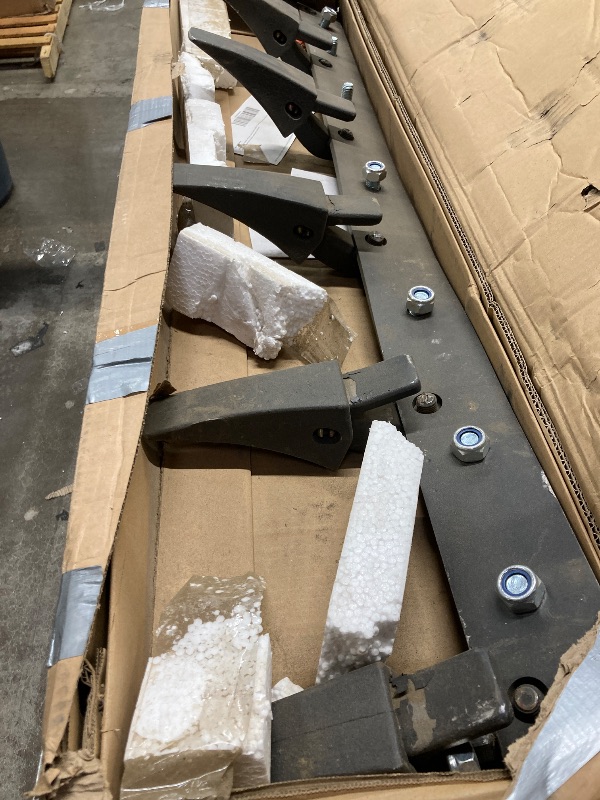 Photo 1 of *****the product is usedthey are missing pieces *****VEVOR Bucket Tooth Bar, 48'', Heavy Duty Tractor Bucket 6 Teeth Bar for Loader Tractor Skidsteer, 4560 lbs Load-Bearing Capacity Bolt On Design, for Efficient Soil Excavation and Bucket Protection