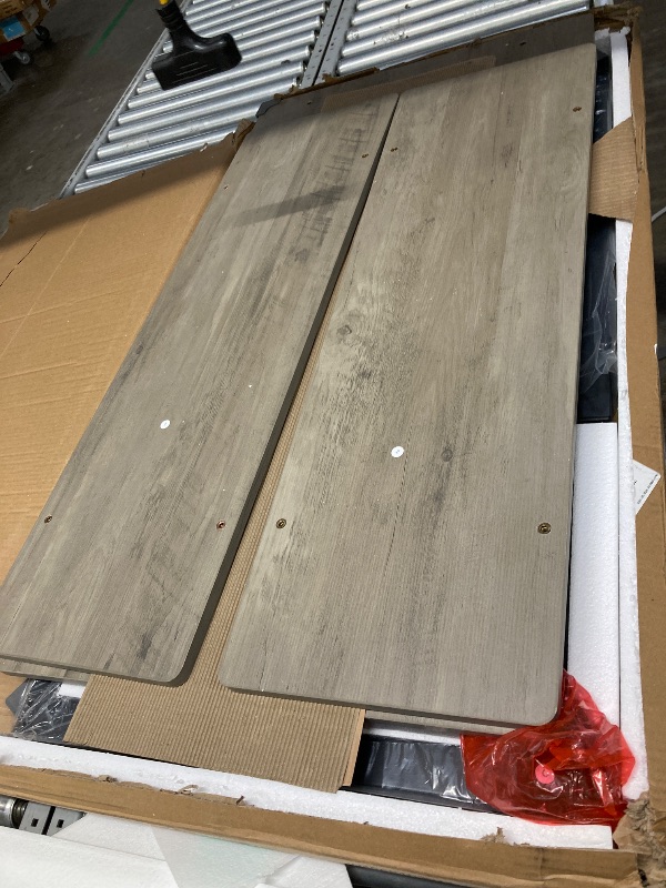 Photo 1 of ***missing parts used***Tatub Dining Table Set for 4, 3-Piece Kitchen Table with 2 Benches, Space-Saving Dining Room Set for Breakfast Nook and Small Spaces, Grey