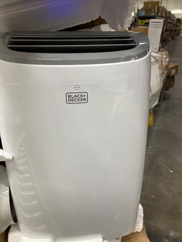 Photo 1 of ****used***BLACK+DECKER Portable Air Conditioner, 9,000 BTU (5,300 BTU SACC) for Rooms up to 400 Sq. Ft., Portable AC with Follow Me Remote Control and Window Kit, BPACT08WT, White