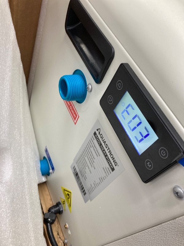 Photo 1 of **The product is used. It was connected and the button turned on, so it is missing parts and needs time to be 100% working.****use misssing parts**WOPOLTOP 17100 BTU Pool Heat Pump for Swimming Pools, Dual Function of Heating and Cooling, 5.2KW AC Fixed F