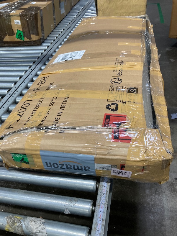 Photo 1 of ******used missing parts Novilla Full Size Bed Frame with Adjustable Headboard Platform Full Bed Frame with Linen Fabric Upholstered Headboard