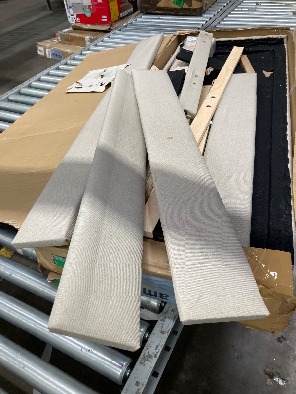 Photo 1 of ******used missing parts Novilla Full Size Bed Frame with Adjustable Headboard Platform Full Bed Frame with Linen Fabric Upholstered Headboard