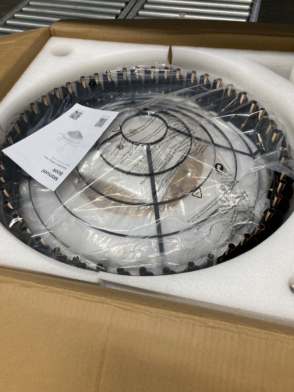Photo 1 of ***used misssing parts*****    Moooni 52" Large Luxury Crystal Ceiling Fan with Light and Remote Control, Crystal Chandelier Fan LED Dimmable, Modern Retractable Invisible Ceiling Fan for Living Room Dining Room Foyer Hotel