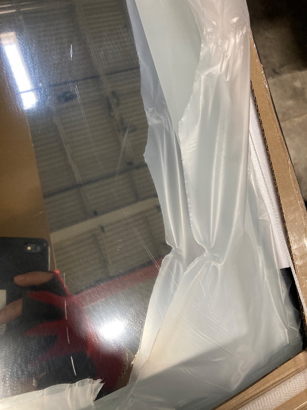 Photo 1 of *IT IS USED AND HAS SOME SCRATCHES ON THE GLASS*SMIROR Black LED Bathroom Mirror hted Vanity Mirrors with Light, gy, 