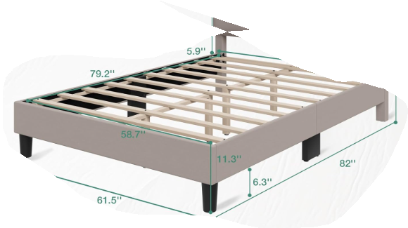 Photo 1 of ****The product is missing several pieces and is used.******Novilla King Size Bed Frame with Adjustable Headboard Platform King Bed Frame Linen Fabric Upholstered Headboard, No Box Spring Needed, Noise-Free, Wooden Slats Support, Easy Assembly, Beige