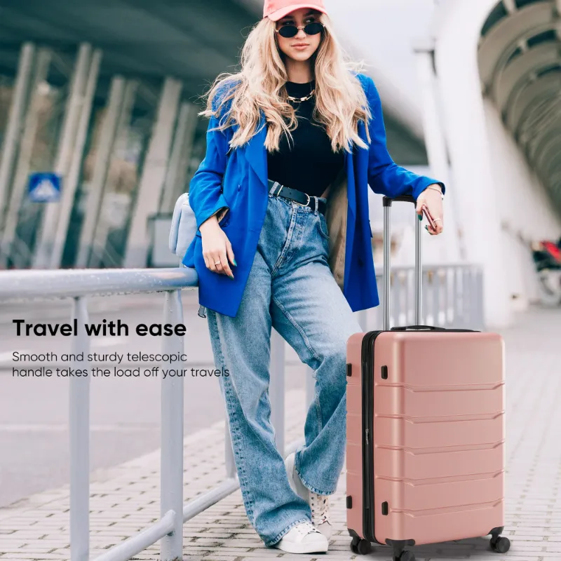 Photo 1 of ***USED***edx 28 Inch Hardside Expandable Luggage with Spinner Wheels, Checked-Large Lightweight Expandable Rolling Luggage with TSA Lock, Pink